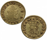 1758. Fernando VI (1746-1759). Madrid. 1/2 escudo. A&C 764. Au. Atractiva. EBC-. Est.200.