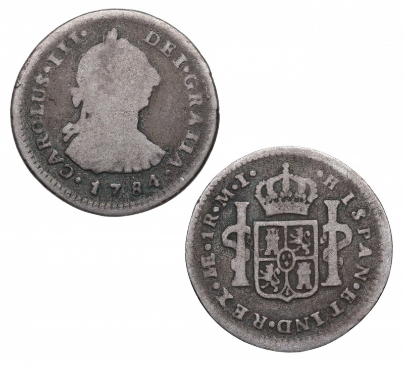 1784. Carlos III (1759-1788). Lima. 1 Real. MI. A&C 370. Ag. 3,05 g. BC. Est.30.