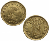 1760. Carlos III (1759-1788). Madrid. 1/2 Escudo. JP. A&C 1242. Au. 1,72 g. Atractiva. EBC / EBC+. Est.250.