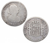1805. Carlos IV (1788-1808). Potosí. 1 Real. PJ. A&C 480. Ag. 3,10 g. BC/BC+. Est.30.