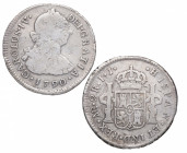 1790. Carlos IV (1788-1808). Lima. 2 Reales. IJ. A&C 569. Ag. 6,60 g. BC. Est.30.