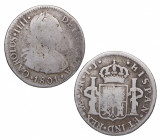 1801. Carlos IV (1788-1808). Lima. 2 Reales. IJ. A&C 584. Ag. 6,18 g. BC+. Est.30.