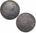 1800. Carlos IV (1788-1808). Lima. 8 Reales. IJ. A&C 918. Ag. 26,73 g. MBC+. Est.140.