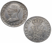 1810. José Napoleón (1808-1814). Madrid. 4 reales. ai. A&C 14. Ag. 5,83 g. Atractiva. Brillo original. EBC-. Est.300.
