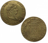 1817. Fernando VII (1808-1833). México. 8 escudos. JJ. A&C 1795. Au. 25,74 g. FALSA de época. Bella. Brillo original. MUY curiosa y Rara. ORO 750. EBC...