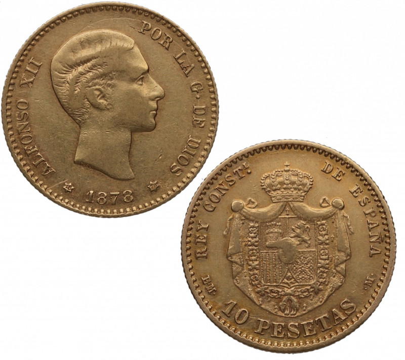 1878*78. Alfonso XII (1874-1885). Madrid. 10 Pesetas. EMM. A&C 65. Au. 3,21 g. E...