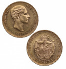 1880*80. Alfonso XII (1874-1885). Madrid. 25 pesetas. MSM. A&C 79. Au. 8,06 g. Bella. Brillo original. Marquitas. SC-. Est.400.