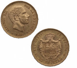 1883*83. Alfonso XII (1874-1885). Madrid. 25 pesetas. MSM. A&C 87. Au. 8,07 g. ESCASA. Atractiva. EBC+. Est.700.