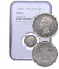1904*04. Alfonso XIII (1886-1931). Madrid. 50 Céntimos. SMV. A&C 46. Ag. Muy bella. Brillo original. Encapsulada por NGC MS 63. SC. Est.70.