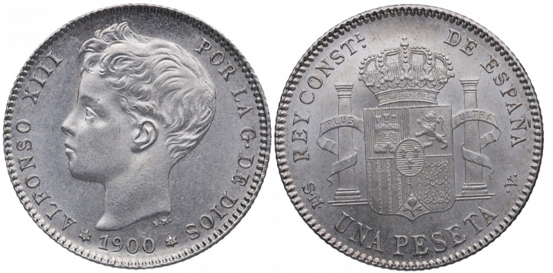 1900*00. Alfonso XIII (1886-1931). Madrid. 1 Peseta. SMV. A&C 59. Ag. 4,96 g. Be...
