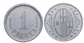 1937. Guerra Civil (1936-1939). L'Ametlla del Valles. 1 Peseta Ayuntamiento de L'Ametlla del Vallès. A&C 4. Ni. 1,74 g. ESCASA. EBC+. Est.120.