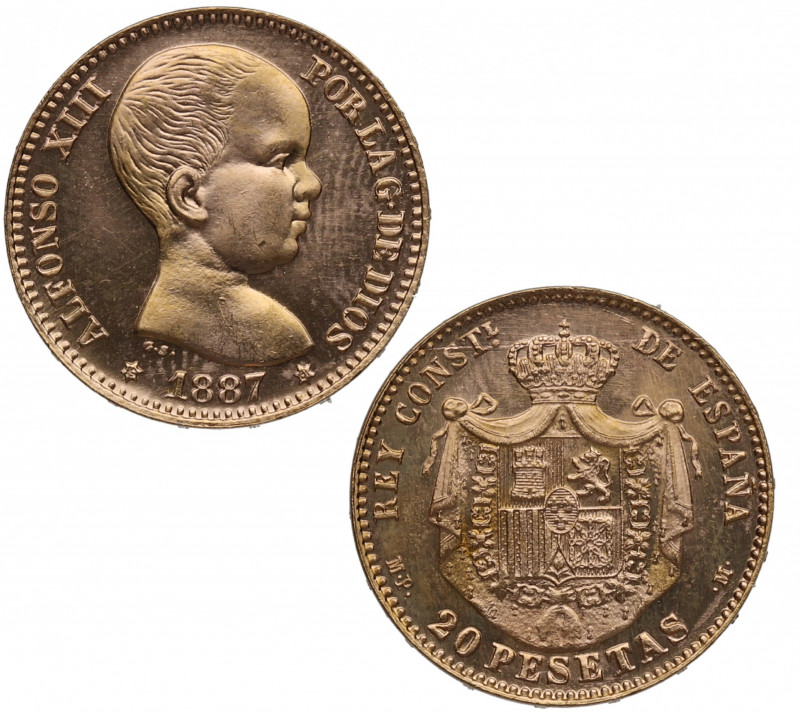 1887*61. Franco (1939-1975). Madrid. 20 pesetas. MPM. A&C 170. Au. 6,48 g. Muy b...