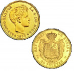 1896*61. Franco (1939-1975). Madrid. 20 pesetas. PGV. A&C 172. Au. Estrella escasa. Bella. Pleno brillo original. SC. Est.650.
