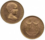 1887*62. Franco (1939-1975). Madrid. 20 pesetas. PGV. A&C 171. Au. 6,46 g. Bella. Brillo original. Primera estrella ligerísimamente floja. SC. Est.400...
