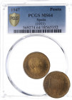 1947*51. Franco (1939-1975). Madrid. 1 Peseta. A&C 51. Encapsulada por PCGS en MS 64. SC. Est.450.