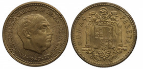 1947*52. Franco (1939-1975). 1 Peseta. A&C 52. Al-Cu. EBC+ / SC-. Est.75.