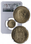 1966*72. Franco (1939-1975). Madrid. 1 Peseta. A&C 73. Cu-Al. Muy bella. Brillo original. Encapsulada en NN en MS 66. FDC. Est.80.