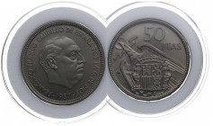 1957*70. Franco (1939-1975). Madrid. 50 Pesetas. A&C 139. Ni. SC. Est.80.