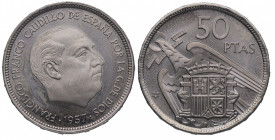 1957*74. Franco (1939-1975). Madrid. 50 Pesetas. A&C 143. Ni. Bella. Escasa. SC / FDC. Est.80.
