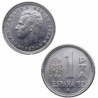 1980*81. Juan Carlos I (1975-2014). 1 Peseta. Ag. 4,73 g. PRUEBA: Acuñación en cospel de plata. Muy rara. FDC. Est.200.