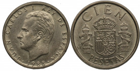 1988. Juan Carlos I (1975-2014). 100 Pesetas. A&C 130. Cu-Ni. Busto Grande. EBC. Est.20.