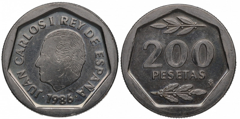 1986. Juan Carlos I (1975-2014). 200 Pesetas. A&C 143. Cu-Ni. Cabeza Grande. EBC...