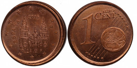 2016. Felipe VI. 1 Céntimo de Euro. A&C 2. ERROR: Acuñacíon desplazada. Rara en esa fecha. FDC. Est.30.