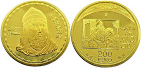 2007. Juan Carlos I (1975-2014). Madrid. 200 euros. Au. Bella. Pleno brillo original. FDC. Est.800.
