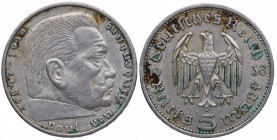1936 A. Alemania. 5 Marcos. Ag. 13,90 g. MBC+. Est.20.