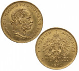 1892. Austria. Francisco José. Viena. 10 francos. Au. Atractiva. Brillo original. Marquita en anverso. EBC+ / SC. Est.200.