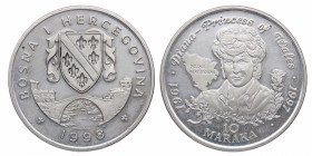 1998. Bosnia Hercegovina. 10 Maraka. Ag. 28,42 g. SC. Est.70.