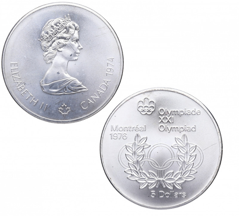1976. Canadá. 5 Dolares. Ag. 24,50 g. SC. Est.35.