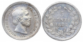 1887. Holanda. 5 Céntimos. Ag. 0,69 g. EBC+ / EBC. Est.70.