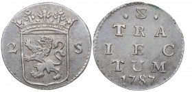 1787. Holanda. 2 Stiver. Ag. 1,72 g. MBC+. Est.40.