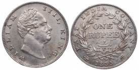 1835. India Británica. Guillermo IV. 1 Rupia. Ag. 11,70 g. SC-. Est.130.