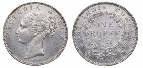1840. India Británica. Calcuta. 1 Rupia. Ag. 11,70 g. ESCASA. SC. Est.130.