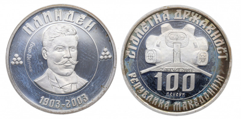 2003. Macedonia. 100 Denari. Ag. 7,04 g. PROOF. Est.120.