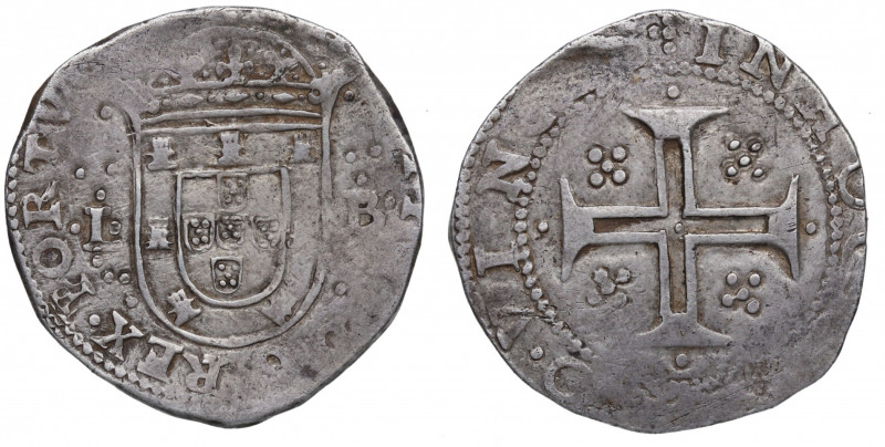 1598-1621. Felipe III (1598-1621). Lisboa. Tostao. Ag. 8,06 g. MBC-. Est.100.