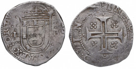 1598-1621. Felipe III (1598-1621). Lisboa. Tostao. Ag. 8,06 g. MBC-. Est.100.