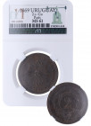 1869. Uruguay. 2 Centésimos. Kr. 12. Cu. Atractiva. Encapsulada por NN coins en MS61. EBC+ / SC. Est.60.