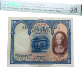 1927. II República (1931-1939). Madrid. 500 Pesetas. Pick# 73c. Encapsulado por PMG en 58. EBC+. Est.240.