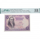 1946. Estado Español (1936-1975). Madrid. 25 Pesetas. Pick# 130a. Retrato de Álvaro Flópez Estrada /Pola se Somiedo (Asturias) . SIN SERIE. Encapsulad...