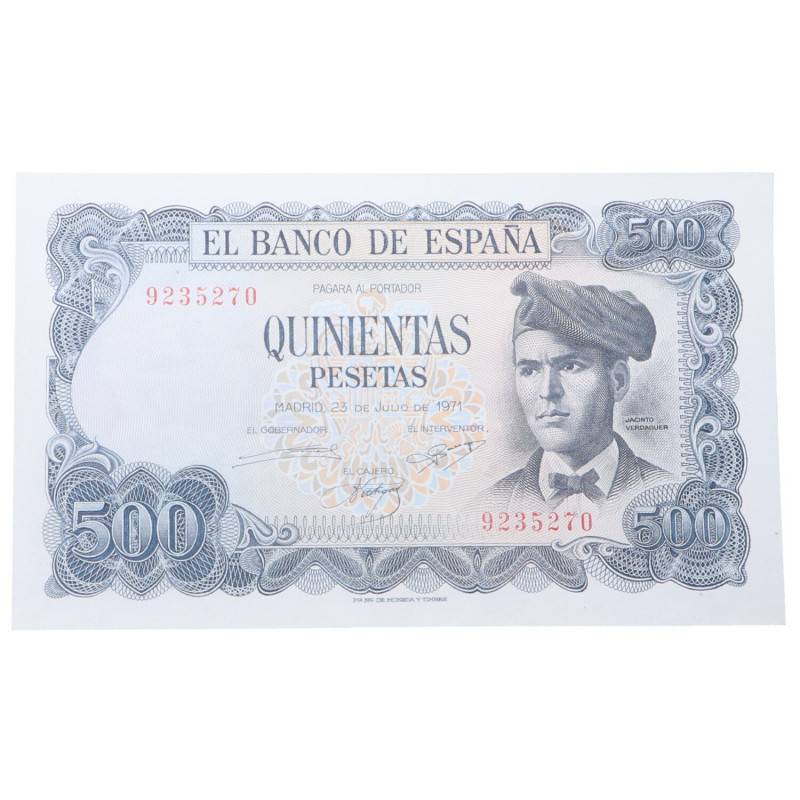 1971. Estado Español (1936-1975). 500 Pesetas. Pick 153a. SIN SERIE. SC. Est.80....
