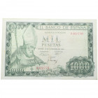 1965. Estado Español (1936-1975). 1000 Pesetas. Pick 151. RARO. SIN SERIE. Dos dobleces. EBC-. Est.60.