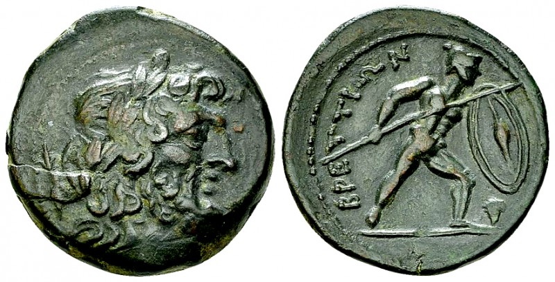 The Brettii AE Reduced Uncia, c. 211-208 BC 

Bruttium, The Brettii . AE Reduc...