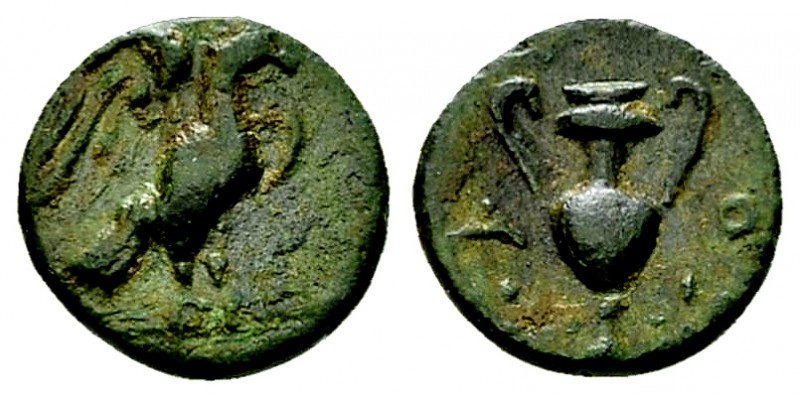 Uxentum AE10, c. 125-90 BC, very rare 

Calabria, Uxentum . AE10 (0.85 g), c. ...