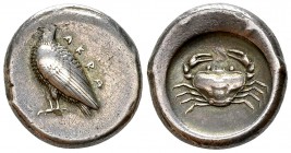 Akragas AR Didrachm, c. 500-490 BC 

 Sicily, Akragas. AR Didrachm (19-20 mm, 8.70 g), c. 500-490 BC.
Obv. AKPA, Eagle standing left.
Rev. Crab.
...