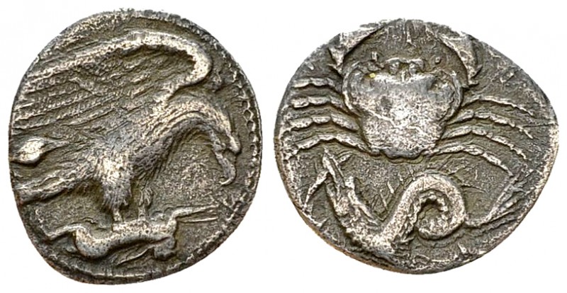 Akragas AR Hemidrachm, c. 425-406 BC 

 Sicily, Akragas . AR Hemidrachm (15-16...