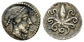 Syracuse AR Litra, c. 466-460 BC 

Sicily, Syracuse . Second Democracy, 466-405 BC. AR Litra (11 mm, 0.65 g), c. 466-460 BC.
Obv. ΣYPA, Diademed he...