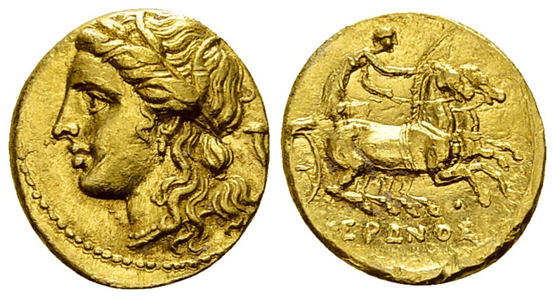 Hieron II AV Dekadrachm 

Sicily, Syracuse. Hieron II (274-216 BC). AV 60 Litr...